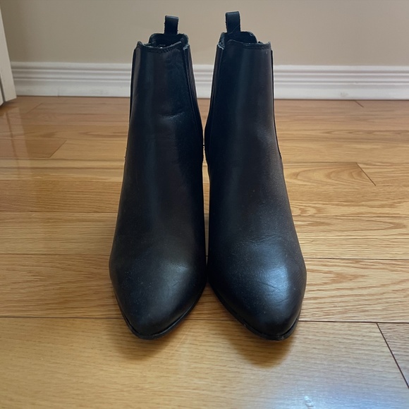 Aldo Black Leather Heeled Booties - Picture 2 of 7
